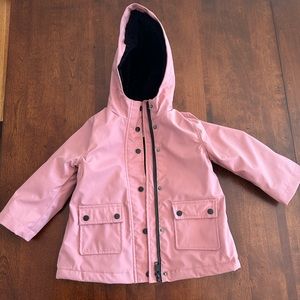 Girls fleece lined rain jacket